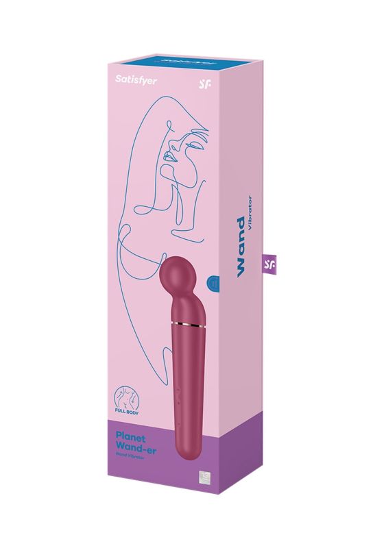 Мікрофон Satisfyer Planet Wand-er для масажу та точкової стимуляції ерогенних зон, бордовий вид 7