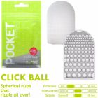 Мини мастурбатор нереалистичный Tenga Pocket Click Ball, с рельефом, белый вид 2