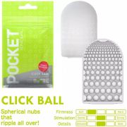 Мини мастурбатор нереалистичный Tenga Pocket Click Ball, с рельефом, белый