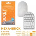 Міні мастурбатор нереалістичний Tenga Pocket Hexa-Brick, з рельєфом, білий вид 2