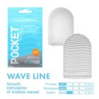 Мини мастурбатор нереалистичный Tenga Pocket Wave Line, с рельефом, белый вид 2