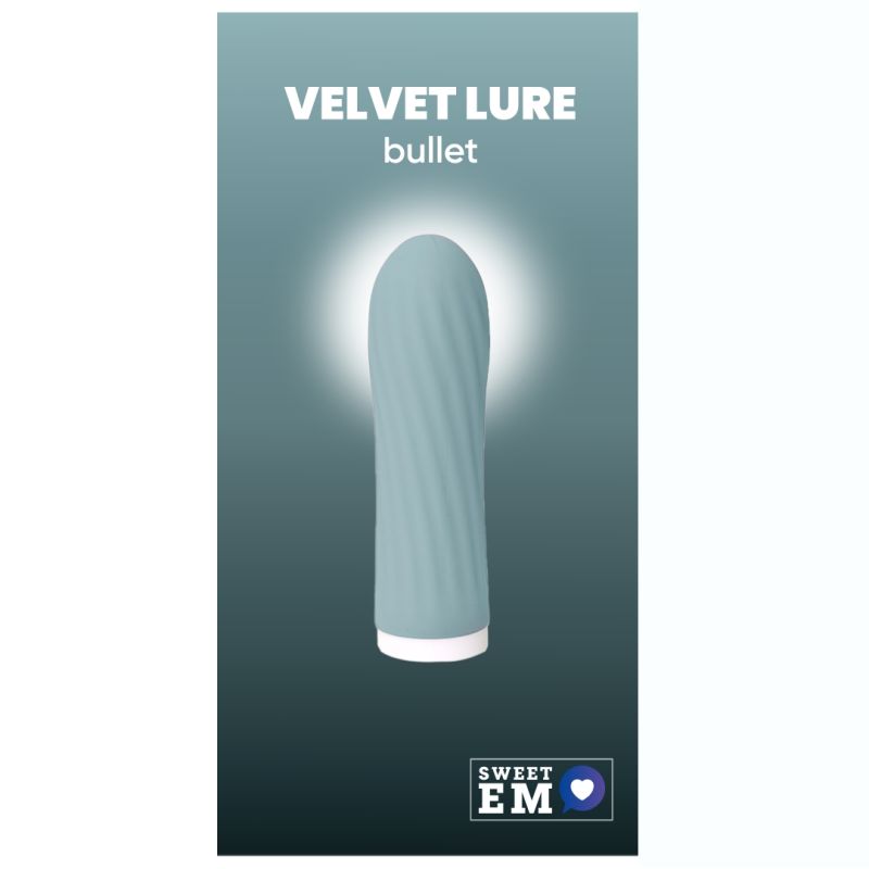 Мини-вибратор для клитора рельефный Sweet Em Velvet Lure, 10 режимов вибрации, голубой вид 13