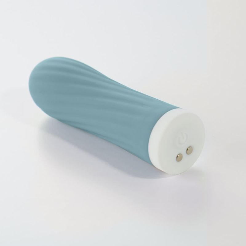 Міні-вібратор для клітора рельєфний Sweet Em Velvet Lure, 10 режимів вібрації, блакитний вид 4