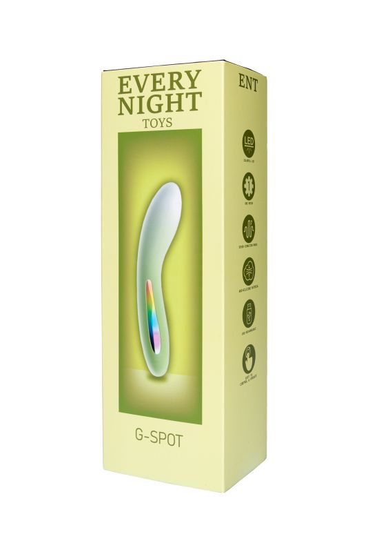 Мини вибратор для точки G Every Night Toys с цветным светодиодом, зеленый градиент вид 5