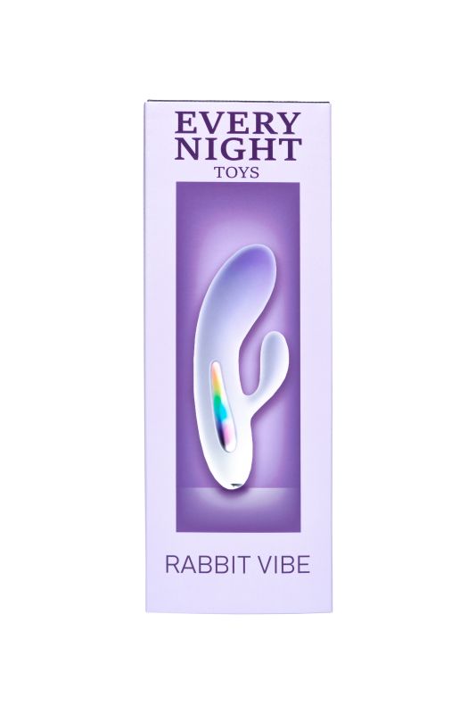 Міні вібратор кролик із кольоровим світлодіодом Every Night Toys, 7 режимів вібрації, бузковий градієнт вид 7