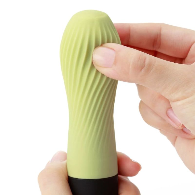 Міні вібратор нереалістичний Zen Iroha Tenga, медичний силікон, хакі вид 4