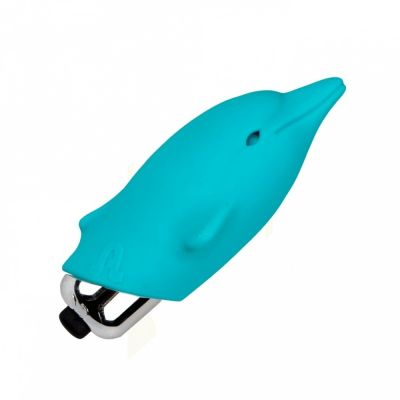 Міні-вібратор у вигляді дельфінчика, блакитний, Adrien Lastic Pocket Vibe Flippy Blue, 7,5 х 2,5 см