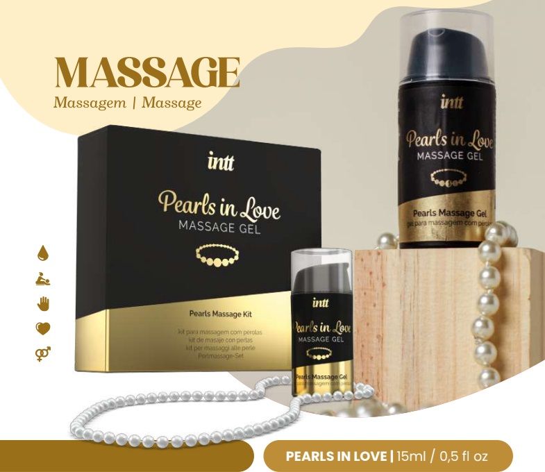 Набір для інтимного масажу Intt Pearls in Love, 15 мл, з гелем та перловим намистом вид 3