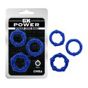 Набор эрекционных колец Сhisa GK Power Stay Hard синие, 3 шт.
