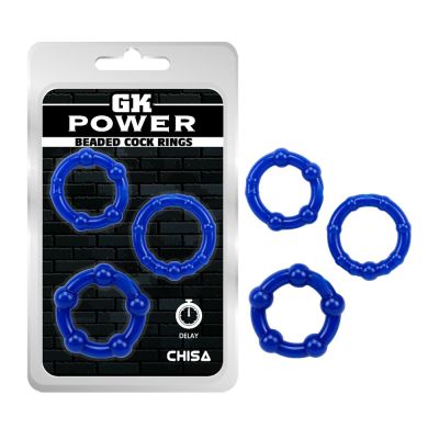 Набор эрекционных колец Сhisa GK Power Stay Hard синие, 3 шт.