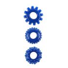Набір ерекційних кілець Chisa GK Power Cock Rings із рельєфом, сині, 3 шт. вид 3