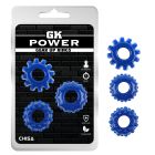 Набір ерекційних кілець Chisa GK Power Cock Rings із рельєфом, сині, 3 шт. вид 2