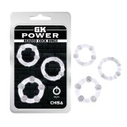 Набір кілець Chisa GK Power Cock Rings, прозорий