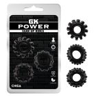 Набір ерекційних кілець Chisa GK Power Cock Rings Set, чорні, 3 шт. вид 2