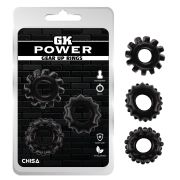 Набор эрекционных колец Chisa GK Power Cock Rings Set, черные, 3 шт.