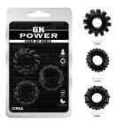 Набір ерекційних кілець Chisa GK Power Cock Rings Set, чорні, 3 шт. вид 8