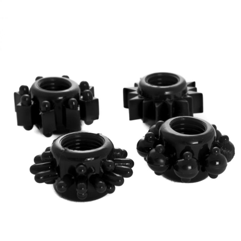 Набір ерекційних кілець Chisa Get Lock Cock Rings Set, чорний вид 3