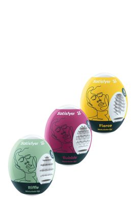Набір мастурбаторів Satisfyer Masturbator Egg 3er Set: Riffle, Bubble, Fierce