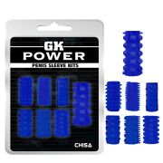 Набір насадок на пеніс Chisa GK Power з різним рельєфом, синій