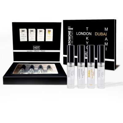 Набор духов для мужчин с феромонами HOT LMTD Pheromone Perfume Men, 4×5 мл
