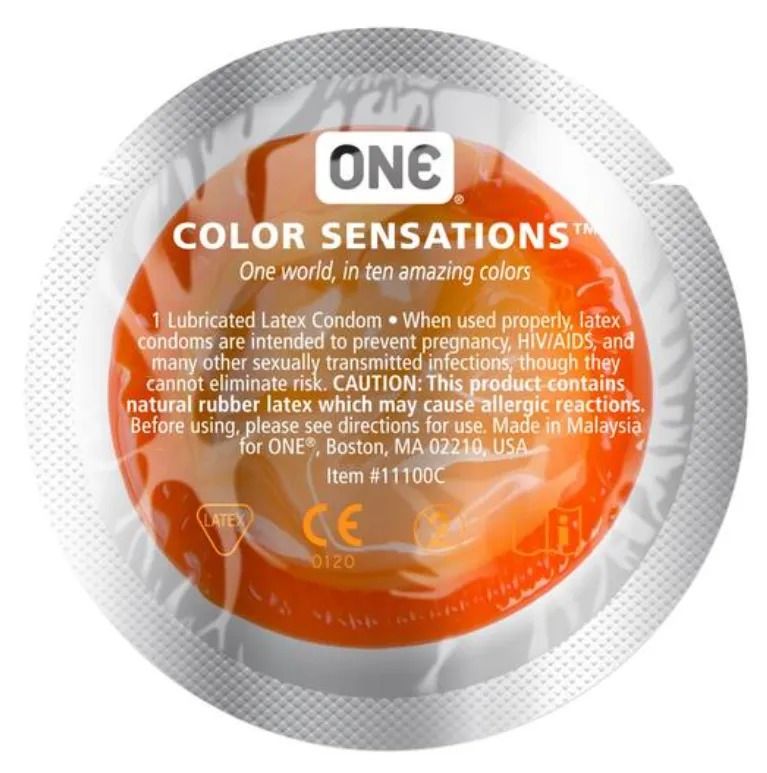 Набір презервативів латексних ONE Color Sensations різнокольорові (ціна за упаковку, 100 шт.) вид 7