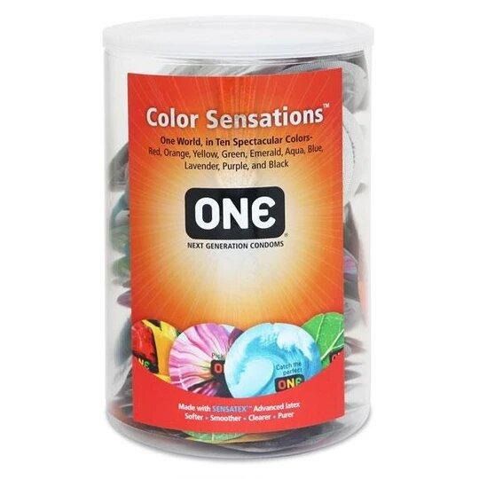 Набір презервативів латексних ONE Color Sensations різнокольорові (ціна за упаковку, 100 шт.) вид 2