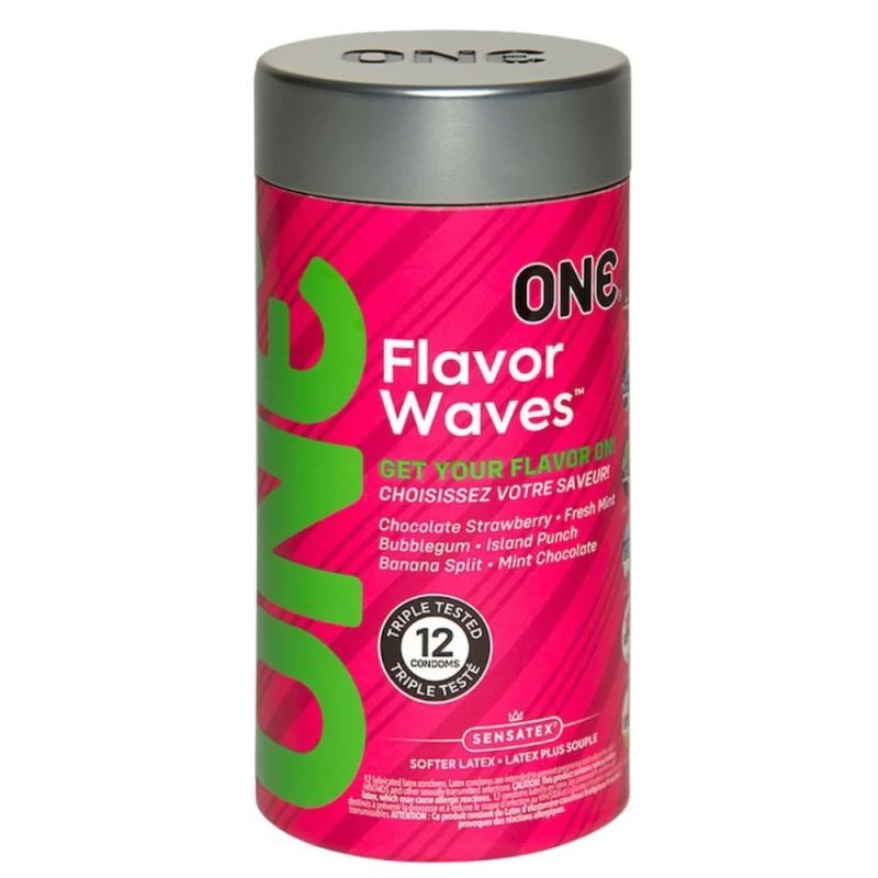 Набор оральных презервативов ONE Flavor Waves с разными вкусами (цена за упаковку, 12 шт.) вид 2