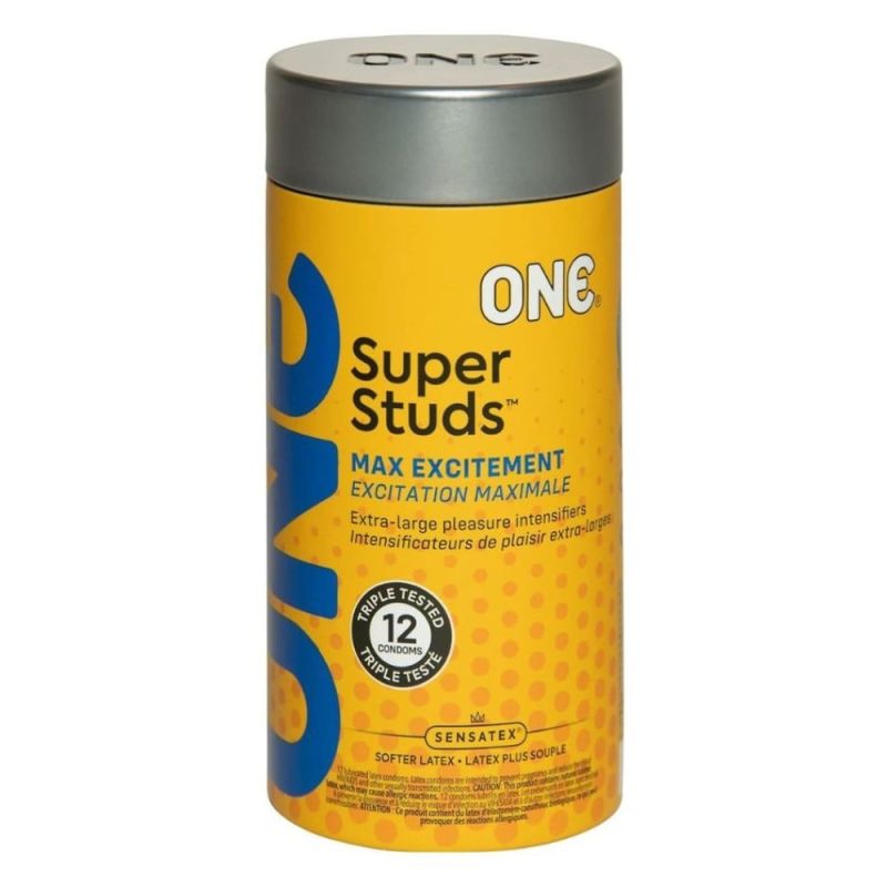 Набор текстурированных презервативов с шипами ONE Super Studs (цена за упаковку 12 шт) вид 2