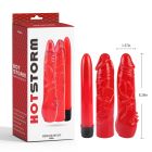 Набір вібратор + 2 насадки Chisa Hotstorm Hers Dildo Kit червоний вид 7