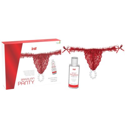 Набір Intt Brazilian Panty з червоних трусиків та лубриканта
