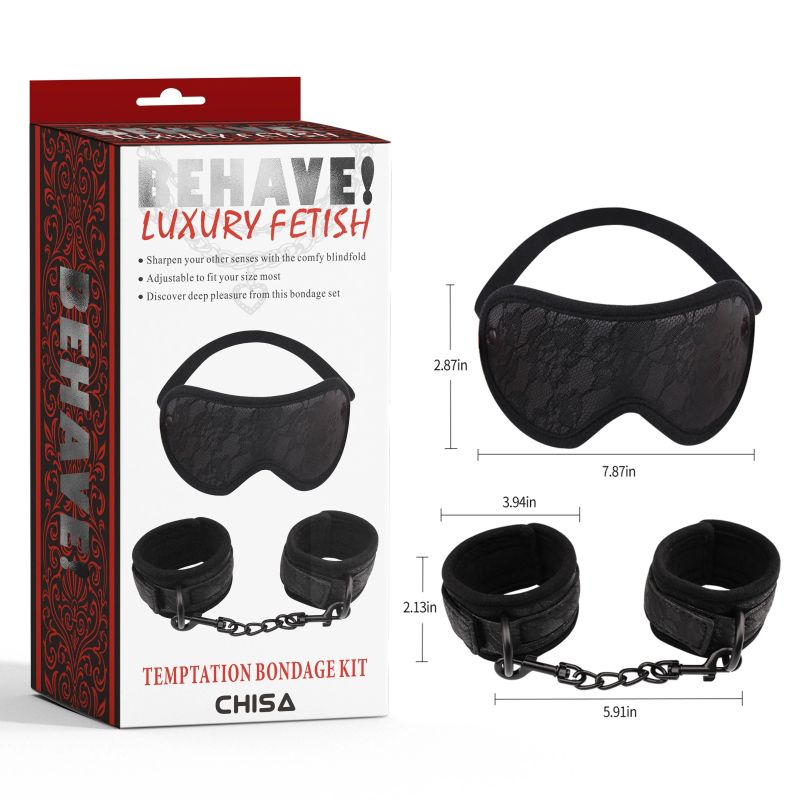 Набір БДСМ маска + наручники Chisa Behave Luxury Fetish вид 4