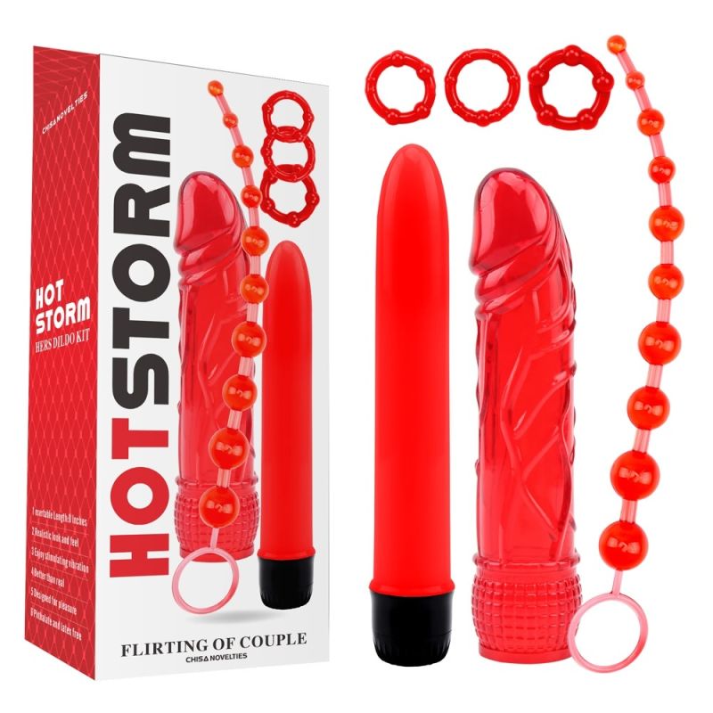 Набор секс-девайсов Chisa Hotstorm Flirting of Couple, 6 предметов, красный вид 2