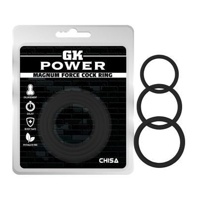 Набор эрекционных колец Chisa GK Power с разным диаметром, черный