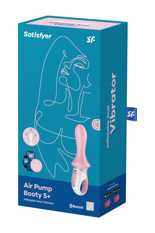 Надувний анальний смарт-вібратор Satisfyer Air Pump Booty 5 Connect App рожевий вид 10