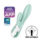Надувний вібратор- кролик Satisfyer з функцією управління через додаток, м'ятний вид 6