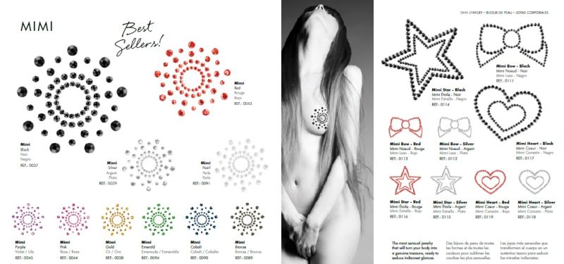 Наклейки для груди Bijoux Indiscrets Mimi - Black вид 8