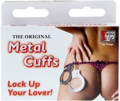 Большие металлические наручники с ключами Dream Toys Metal Сuffs, серебристые