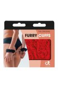 Наручники металлические Dream Toys Furry Сuff с красным мехом