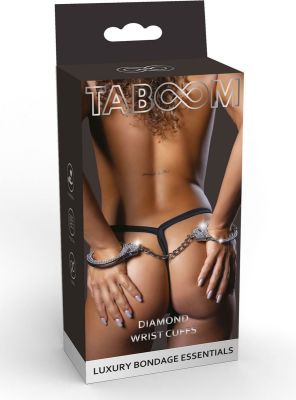 Наручники с камнями Taboom Luxury Bondage Essentials металлические, серебристые