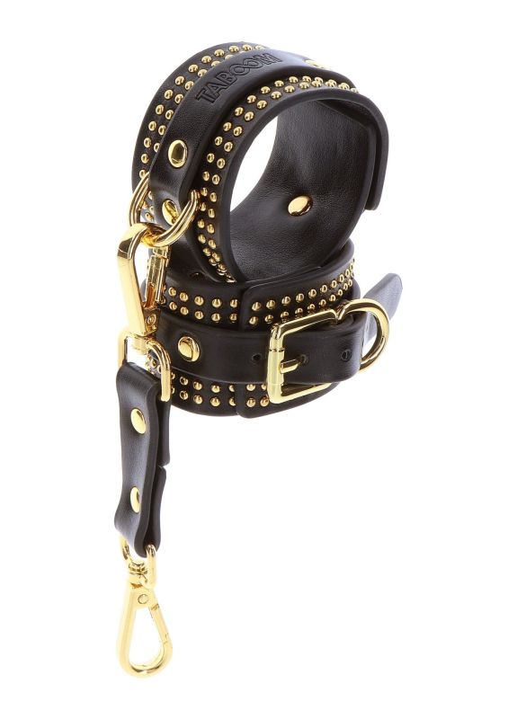 Наручники Taboom Vogue Studded Wrist Cuffs Set из веганской кожи, черные вид 7