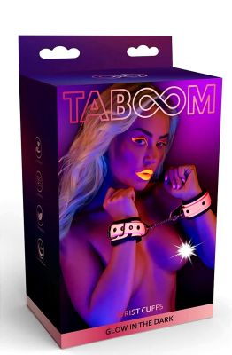 Наручники, светящиеся в темноте Taboom Glow In The Dark Wrist Cuffs, розовые