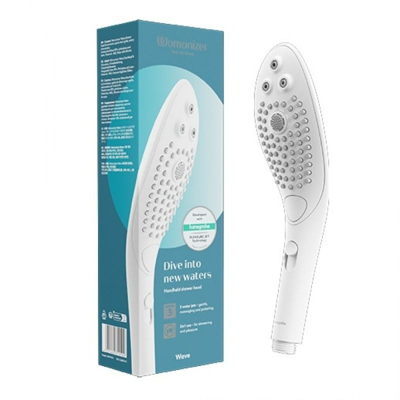 Насадка на душ для мастурбації Womanizer Wave, біла вид 2