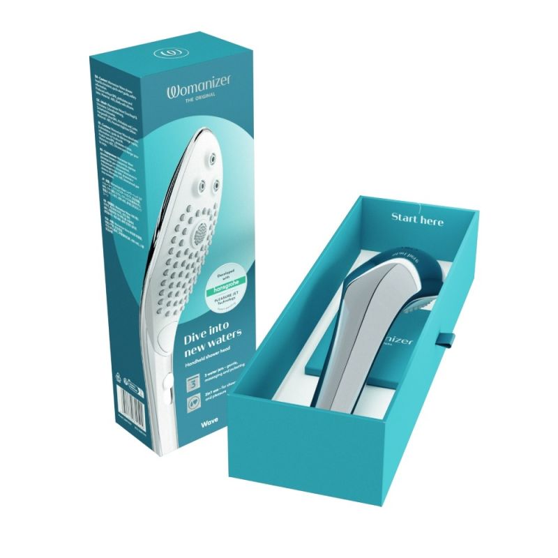 Насадка на душ для мастурбации Womanizer Wave, серебренная вид 18