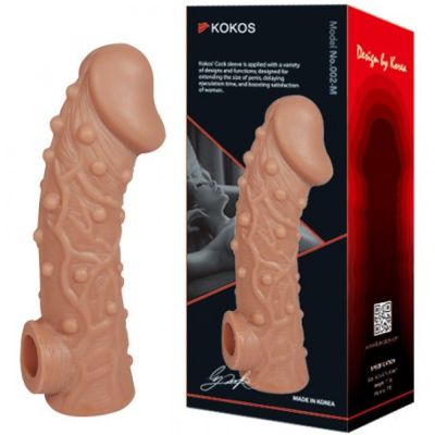 Насадка на пенис с отверстием для мошонки Kokos 15,6 см. CS 002-M