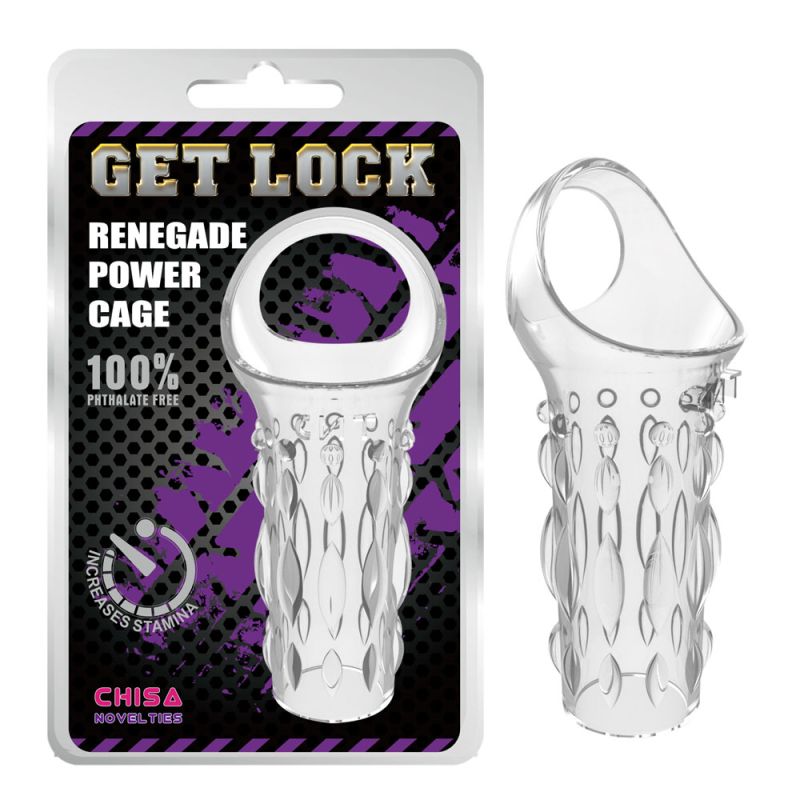 Насадка Chisa Get Lock с петлёй для мошонки, прозрачная вид 2