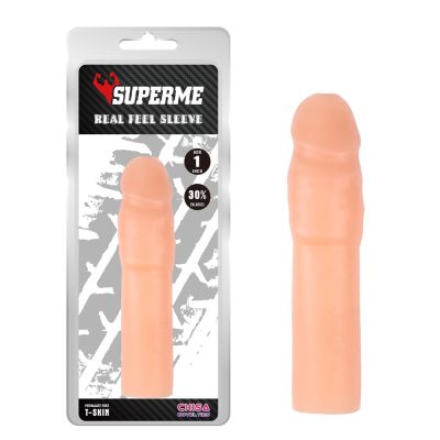 Насадка удлиняющая реалистичная Chisa Superme Real Feel Sleeve, телесная