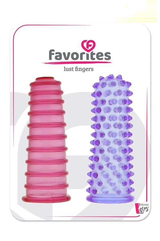 Насадки на палець ребристі DreamToys Favorites Lust Fingers кольорові вид 2