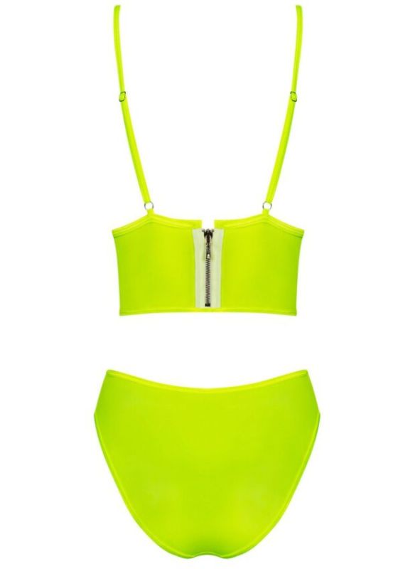 Комплект топ із трусиками Obsessive Neonia жовтий, S/M вид 3
