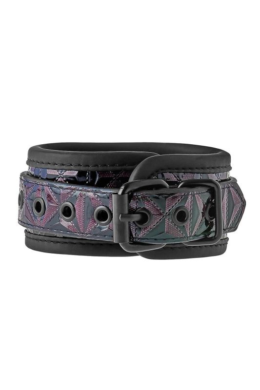 Поножи с фиолетовым тиснением Dream toys BLAZE Luxury Fetish на цепочке черного цвета вид 7