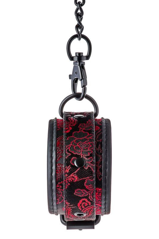 Окови на ноги Dream Toys Blaze Deluxe чорні з червоною вишивкою вид 5